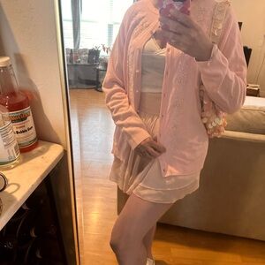 Vintage Pink Sweater with embroidered beading